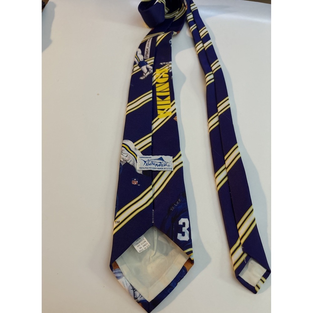 Vintage Ralph Marlin Minnesota Vikings Football Mens Necktie USA - Picture 5 of 9